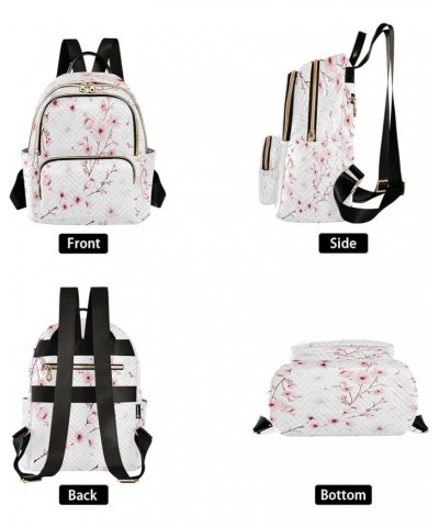 Watercolor Cherry Blossom Branch Women Backpack Purse Ladies Fashion Shoulder Bag Daypack Travel Bag 7.5L Medium $18.59 Backp...