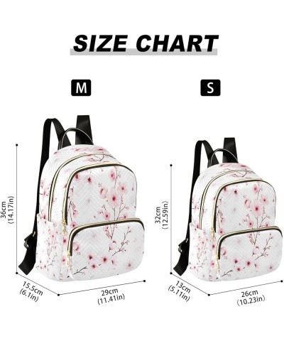 Watercolor Cherry Blossom Branch Women Backpack Purse Ladies Fashion Shoulder Bag Daypack Travel Bag 7.5L Medium $18.59 Backp...