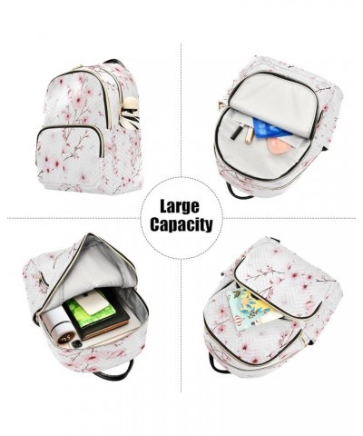 Watercolor Cherry Blossom Branch Women Backpack Purse Ladies Fashion Shoulder Bag Daypack Travel Bag 7.5L Medium $18.59 Backp...