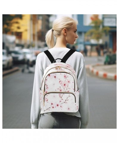 Watercolor Cherry Blossom Branch Women Backpack Purse Ladies Fashion Shoulder Bag Daypack Travel Bag 7.5L Medium $18.59 Backp...