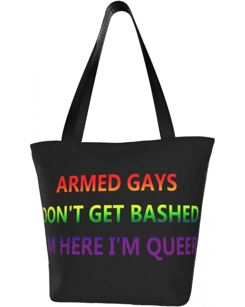 I'M Queer Pride Flag Lgbt Fashion Shoulder Bag Large Capacity For Man Or Woman $20.95 Totes