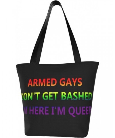 I'M Queer Pride Flag Lgbt Fashion Shoulder Bag Large Capacity For Man Or Woman $20.95 Totes