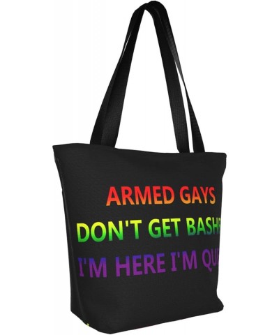 I'M Queer Pride Flag Lgbt Fashion Shoulder Bag Large Capacity For Man Or Woman $20.95 Totes