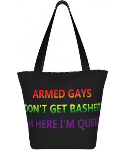 I'M Queer Pride Flag Lgbt Fashion Shoulder Bag Large Capacity For Man Or Woman $20.95 Totes