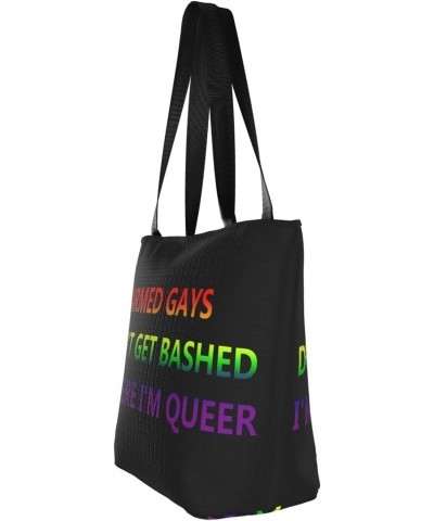 I'M Queer Pride Flag Lgbt Fashion Shoulder Bag Large Capacity For Man Or Woman $20.95 Totes