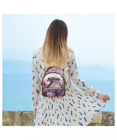 Eagles Flower Print Custom Mini Backpack Purse for Women Personalized Fashion Leather Small Backpack Shoulder Handbag Travel ...