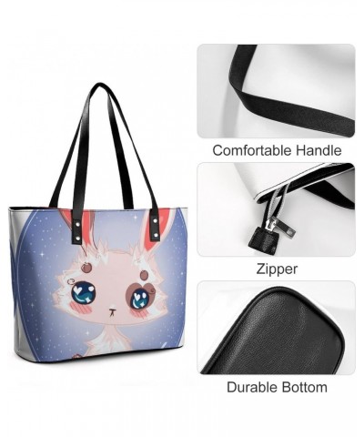 Womens Handbag Rabbit Leather Tote Bag Top Handle Satchel Bags For Lady $18.54 Totes