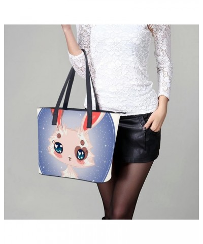 Womens Handbag Rabbit Leather Tote Bag Top Handle Satchel Bags For Lady $18.54 Totes