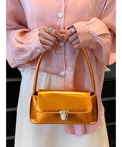 Women's Shoulder Bag Glossy Shoulder Bag Underarm Bag Casual PU Leather Satchel Handbag Purses White $22.86 Totes