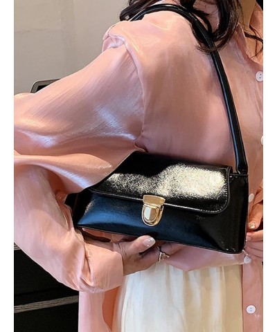 Women's Shoulder Bag Glossy Shoulder Bag Underarm Bag Casual PU Leather Satchel Handbag Purses White $22.86 Totes