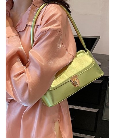 Women's Shoulder Bag Glossy Shoulder Bag Underarm Bag Casual PU Leather Satchel Handbag Purses White $22.86 Totes