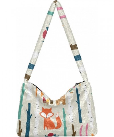 Forest Animals Shoulder Tote Bags for Women Furry Crossbody bag Hobo Handbag Purses for Travel College Work $12.38 Totes