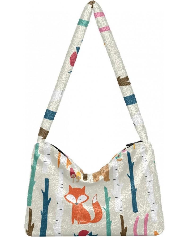 Forest Animals Shoulder Tote Bags for Women Furry Crossbody bag Hobo Handbag Purses for Travel College Work $12.38 Totes