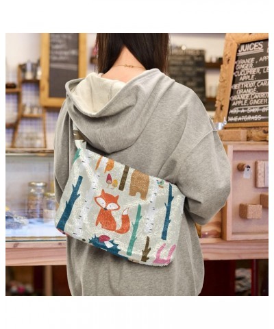 Forest Animals Shoulder Tote Bags for Women Furry Crossbody bag Hobo Handbag Purses for Travel College Work $12.38 Totes