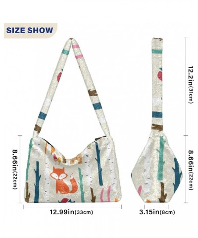 Forest Animals Shoulder Tote Bags for Women Furry Crossbody bag Hobo Handbag Purses for Travel College Work $12.38 Totes