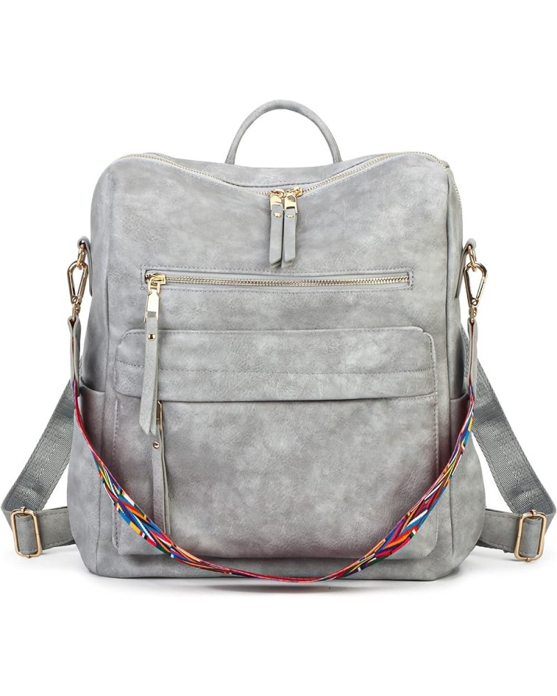 Women Backpack Purse Vintage Rucksack Convertible Shoulder Bag Travel Daypack, 2 Pack Cow OffWhite Light Gray $15.64 Backpacks