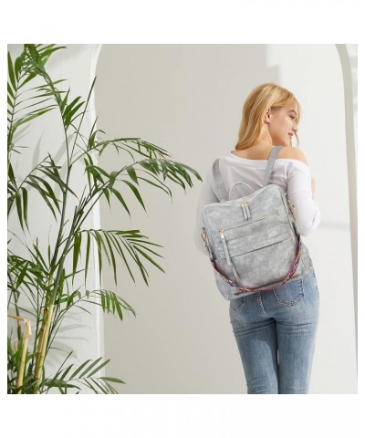 Women Backpack Purse Vintage Rucksack Convertible Shoulder Bag Travel Daypack, 2 Pack Cow OffWhite Light Gray $15.64 Backpacks