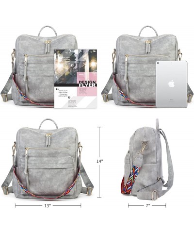 Women Backpack Purse Vintage Rucksack Convertible Shoulder Bag Travel Daypack, 2 Pack Cow OffWhite Light Gray $15.64 Backpacks