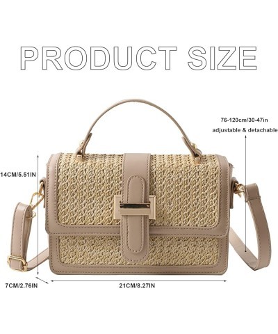 Straw Crossbody Bags for Women, Summer Straw Purses and Handbags Shoulder Clutch Bag for Vacation (Beige) A-khaki $24.77 Totes