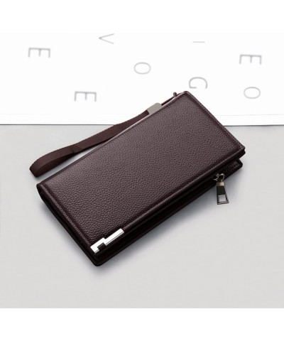 Fashion ID Long Wallet Solid Color Men Hasp Purse Multiple Card Slots Clutch Bag Womens Zipper Wallet (Coffee, One Size) Coff...