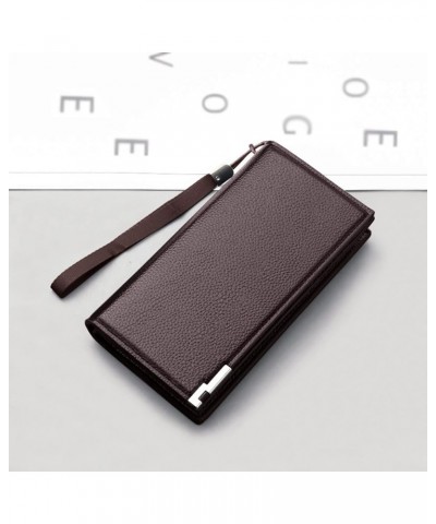 Fashion ID Long Wallet Solid Color Men Hasp Purse Multiple Card Slots Clutch Bag Womens Zipper Wallet (Coffee, One Size) Coff...