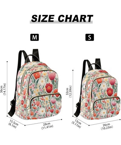 Fashion Backpack Mini Backpack Purse Casual Daily Backpack Red White Pink Flower for Travel for College Work Medium $20.89 Ba...