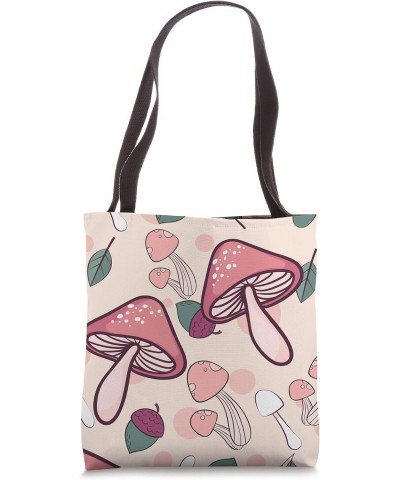 Cottagecore Autumn Season Pattern Mushroom Tote Bag $12.16 Totes