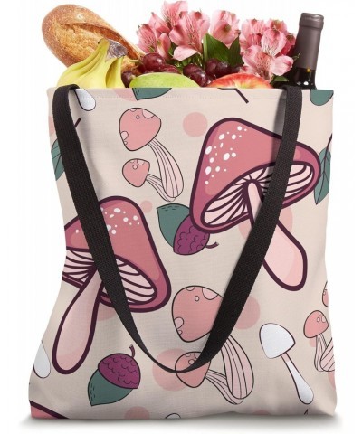 Cottagecore Autumn Season Pattern Mushroom Tote Bag $12.16 Totes