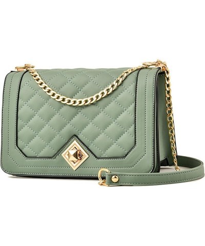 Women Leather Chain Crossbody Bags For Women Handbags Shoulder Bags Messenger Bags Female Green $25.08 Shoulder Bags