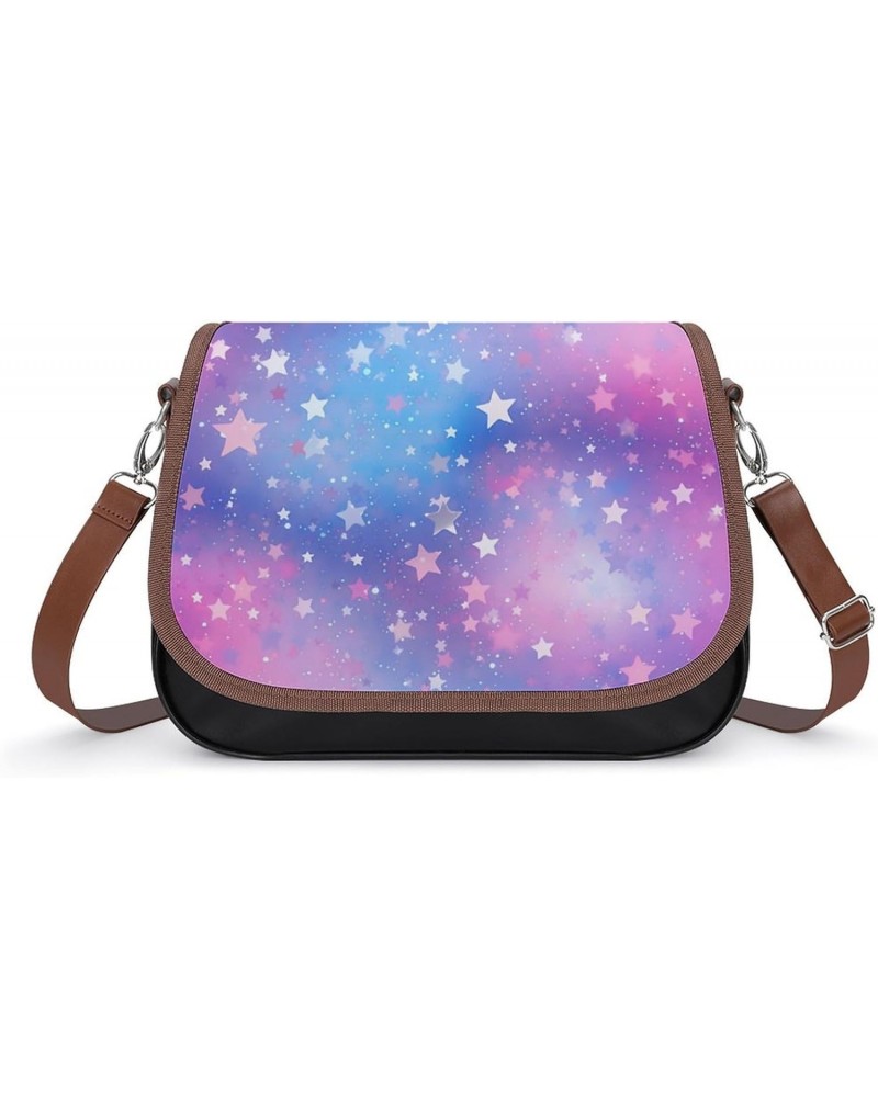 Starry Sky Galaxy Women's PU Leather Purses Crossbody Shoulder Bag Messenger Bag $21.26 Shoulder Bags