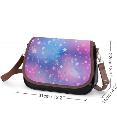 Starry Sky Galaxy Women's PU Leather Purses Crossbody Shoulder Bag Messenger Bag $21.26 Shoulder Bags