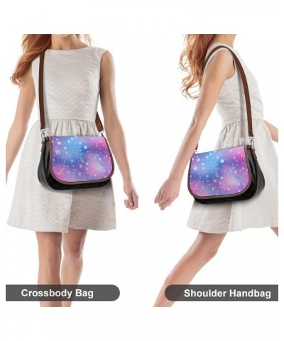 Starry Sky Galaxy Women's PU Leather Purses Crossbody Shoulder Bag Messenger Bag $21.26 Shoulder Bags