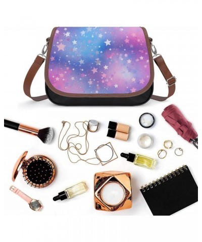 Starry Sky Galaxy Women's PU Leather Purses Crossbody Shoulder Bag Messenger Bag $21.26 Shoulder Bags