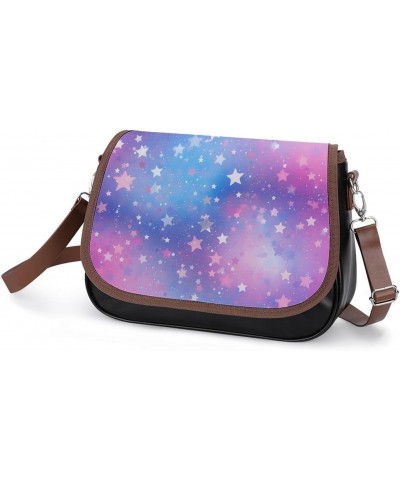 Starry Sky Galaxy Women's PU Leather Purses Crossbody Shoulder Bag Messenger Bag $21.26 Shoulder Bags