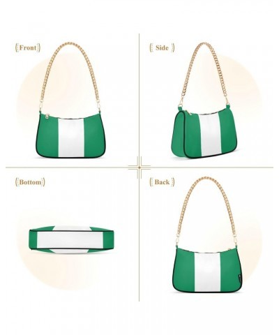 Patriot Shoulder Bag Nigeria Flag Women Clutch Handbag Shoulder Purch Boho Bag Date Chain Bag Country Flag Tote Bag Holiday B...