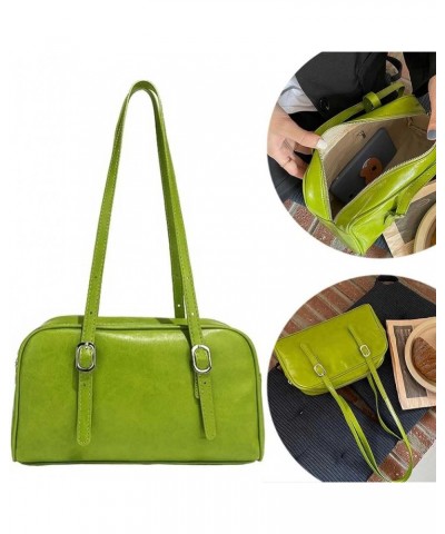 PU Leather Fashion Sling Bag Large Capacity Women Daily Shoulder Bag Solid Color Stylish Underarm Bags Adjustable Stra Green ...