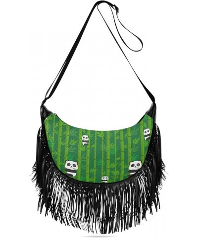 Women's Crossbody Handbags, Summer Watermelon Pink Tassel Shoulder Bags Leisure Purse Women's Hobo Handbag Cute Panda Green B...