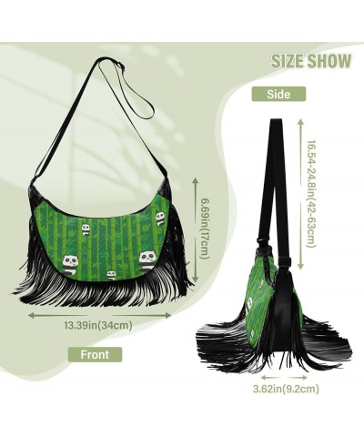 Women's Crossbody Handbags, Summer Watermelon Pink Tassel Shoulder Bags Leisure Purse Women's Hobo Handbag Cute Panda Green B...