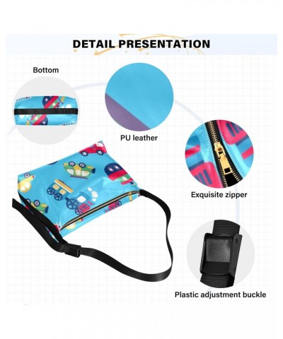 Cute Transport Car Truck Hobo Shoulder Bag for Women Men PU Leather Crossbody Bag Slouchy Tote Handbags for Working Shopping ...