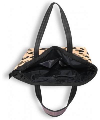 Womens Tote Bag, Leopard Print with Butterfly Ladies Zip Shoulder Handbags $13.43 Shoulder Bags