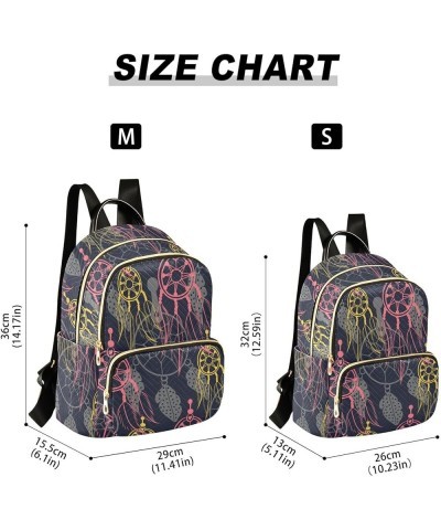 Pink Dreamcatcher Fashion Travel Backpack for Women Multi Pockets Lightweight Purse for Women-S Multicolor $16.17 Backpacks