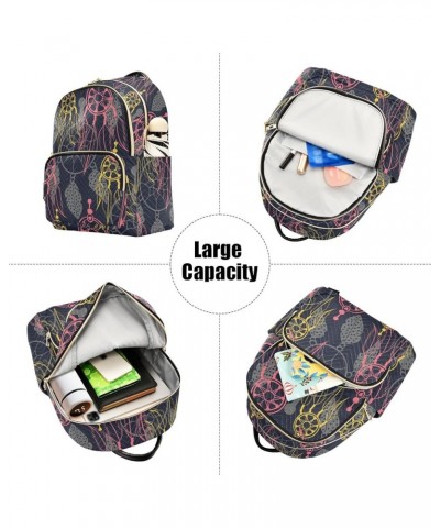 Pink Dreamcatcher Fashion Travel Backpack for Women Multi Pockets Lightweight Purse for Women-S Multicolor $16.17 Backpacks