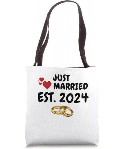 Just Married 2024 Couple Newlywed Bride And Groom Wedding Tote Bag $14.03 Totes