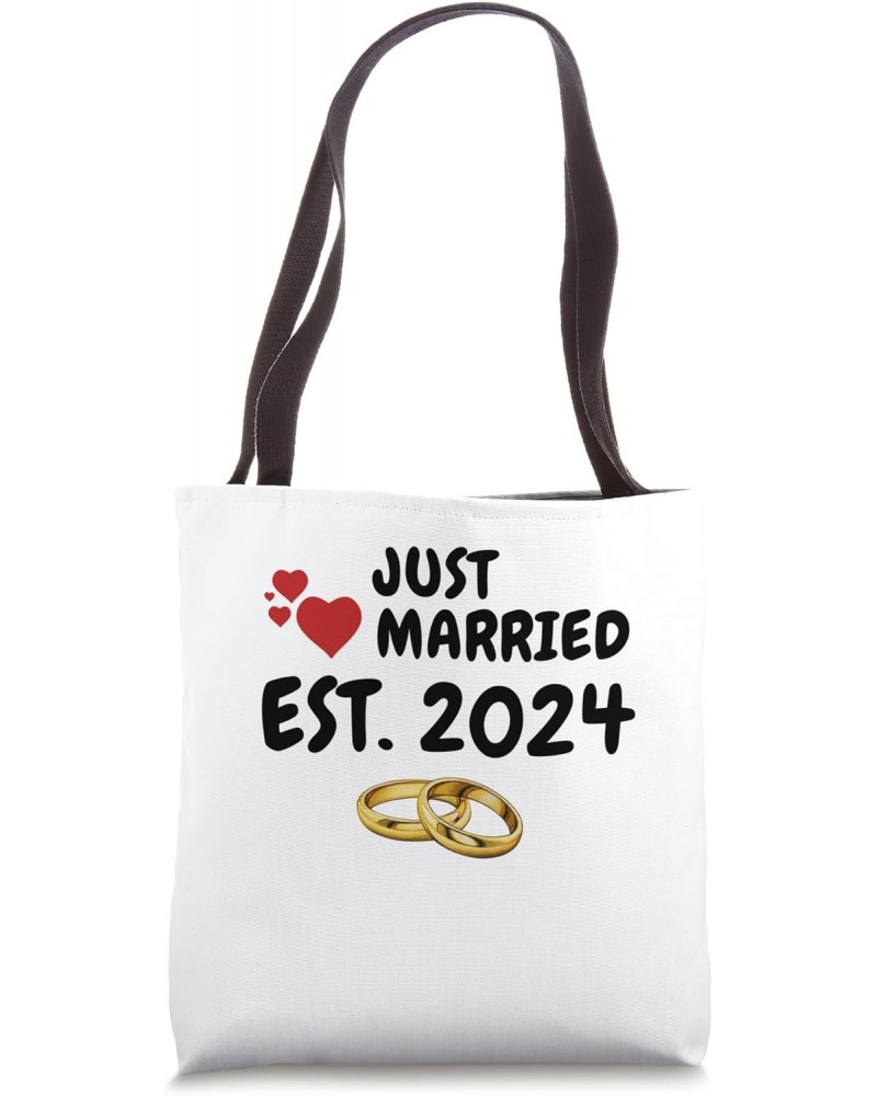 Just Married 2024 Couple Newlywed Bride And Groom Wedding Tote Bag $14.03 Totes