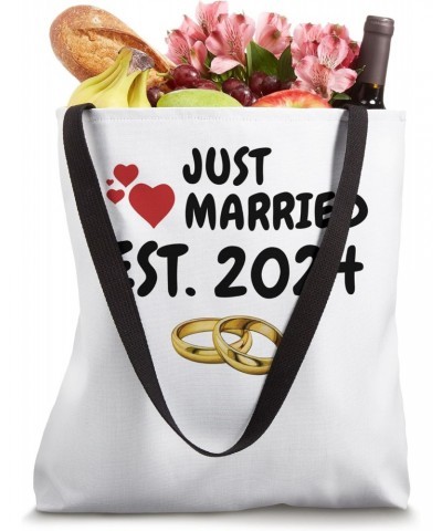 Just Married 2024 Couple Newlywed Bride And Groom Wedding Tote Bag $14.03 Totes