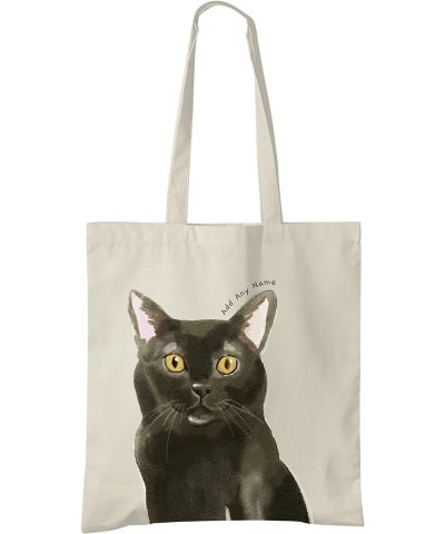 Personalised Cat Portrait Tote Bag - Pick a Breed & Add a Name - Custom Pet Owner Gift Bombay $14.36 Totes