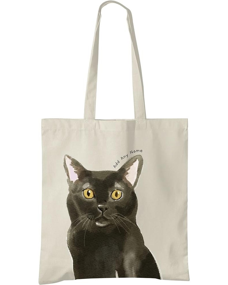 Personalised Cat Portrait Tote Bag - Pick a Breed & Add a Name - Custom Pet Owner Gift Bombay $14.36 Totes