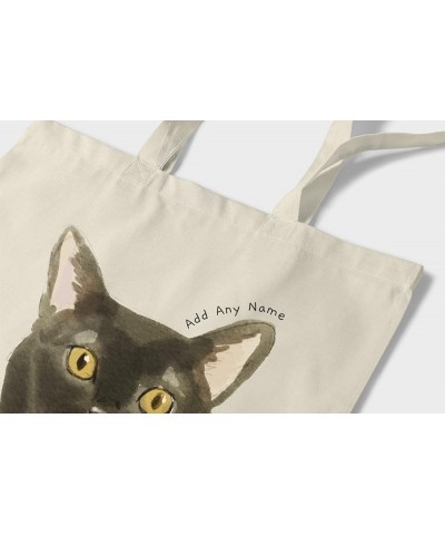 Personalised Cat Portrait Tote Bag - Pick a Breed & Add a Name - Custom Pet Owner Gift Bombay $14.36 Totes