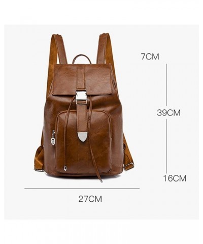 Retro Style Womens Backpacks Luxury Fashion Bag For Womens Quality Female Rucksack Large Capacity (Color : Black, Size : 15 *...