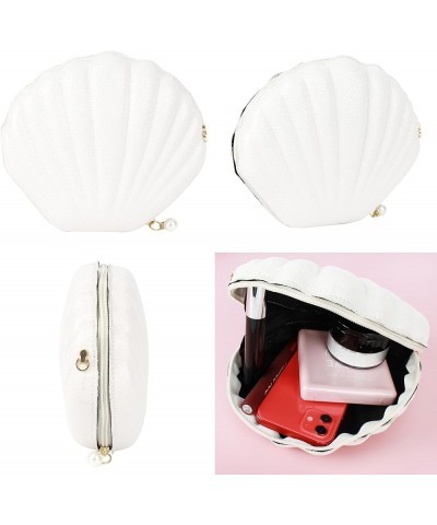 Women Mini Seashell Evening Clutch Handbag Cross-body Bag Shoulder Bag Beige White $8.26 Evening Bags